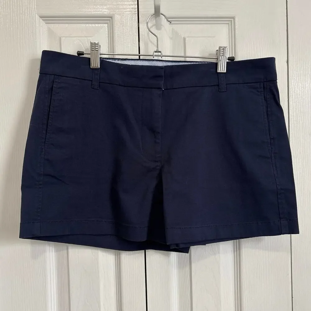 J Crew NWT 4” Stretch Navy Blue Chino Preppy Shorts Size 12